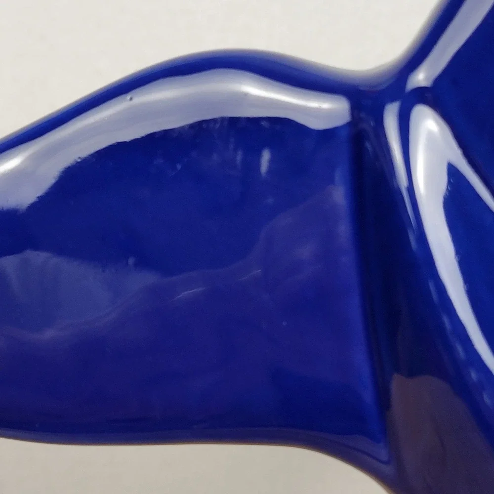Cobalt Blue Ceramic Whale Tail Figurine - 10